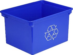 Picture of blue recycling bin
